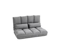 Chauffeuse - matelas d'appoint pliant - fauteuil convertible - inclinaison dossier réglable 14 positions - 2 coussins inclus - polyester aspect suédé