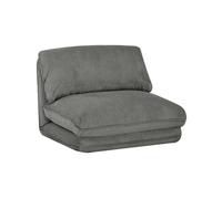 Chauffeuse matelas gris convertible velours côtelé grosse côte 1 place Cosy