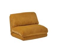 Chauffeuse matelas moutarde convertible velours côtelé grosse côte 1 place Cosy