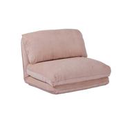 Chauffeuse matelas rose pâle convertible velours côtelé grosse côte 1 place Cosy