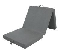 Chauffeuse pliante multi-positions - SAMBA - Mousse et tissu - Gris foncé - 190 x 70 x 9 cm
