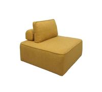 Chauffeuse pour canapé modulable tissu bouclette moutarde 1 place Bao. L 90 x P 90 x H 74cm