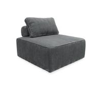 sweeek - Chauffeuse pour canapé modulable Velours côtelé Gris avec Un Coussin