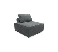 | Chauffeuse pour canapé modulable velours côtelé gris avec un coussin