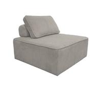 Chauffeuse pour canapé modulable velours côtelé gris clair avec un coussin