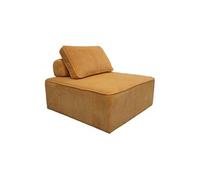 | Chauffeuse pour canapé modulable velours côtelé moutarde avec un coussin
