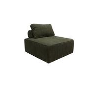 | Chauffeuse pour canapé modulable velours côtelé vert foncé avec un coussin