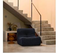 Chauffeuse tissu effet alpaca 1 place. bleu foncé. style contemporain. L 91 x P 105 x H 72cm