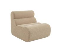 Chauffeuse tissu effet alpaca beige 1 place - L 81 x P 99 x H 75cm - Nova