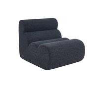 Chauffeuse tissu effet alpaca bleu foncé 1 place - L 81 x P 99 x H 75cm - Nova