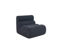 | Chauffeuse tissu effet alpaca bleu foncé 1 place - L 81 x P 99 x H 81cm - Nova