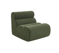 Chauffeuse tissu effet alpaca kaki 1 place - L 81 x P 99 x H 75cm - Nova