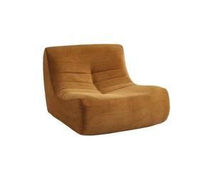 Chauffeuse velours côtelé 1 place moutarde L 91 x P 105 x H 72 cm - SOKOL