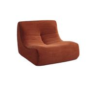 Chauffeuse velours côtelé 1 place terracotta L 91 x P 105 x H 72 cm - SOKOL