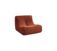 Chauffeuse velours côtelé 1 place terracotta L 91 x P 105 x H 72 cm - SOKOL