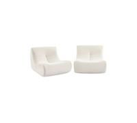 | Chauffeuse velours côtelé 2 places crème L 91 x P 105 x H 72 cm - SOKOL