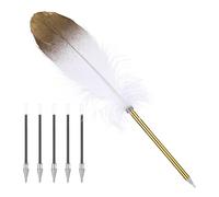 ChauLanBow Lot de 1 plumes d'écriture - Avec 5 cartouches de rechange - Pour l'école, les cadeaux de mariage, les autographes, les bureaux, les cadeaux d'affaires - Blanc