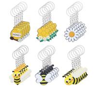 ChauLanBow Lot de 30 porte-clés en forme d'abeille, pendentifs amusants en forme d'abeille, porte-clés pour cadeaux d'invités, cadeau d'adieu, cadeau de remerciement