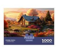 Chaumière Pastoral 1000 Pièces Puzzles pour Adultes,Jardin de Lodge de Montagne onirique Un Jeu De Dexérité Très Difficile Puzzle Jeu Éducatif Et Stimulant 70x50cm/1000pcs