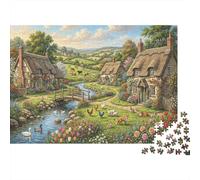 ChaumièrePuzzle DIY 1000 Pièces en Papier Recyclé Ruisseau et passerelle pour Adultes Anti-Stress Loisirs Créatifs Qualité Premium 38x26cm/1000pcs