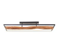CHAUMONT Plafonnier LED noir/bois LED intégrée