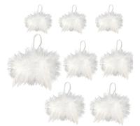 ChAusa 10 Pièces Angel Aile Pendentifs en Forme d'arbre de Noël, Ornaments Ange Suspension Sapin, Decoration Noel Blanc, pour Fêtes, Blanc Décorations Sapin Baptême Mariage