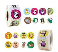 ChAusa 1000 Pièces Autocollants D'animaux de Dessin Animé,Gommettes Récompenses,Autocollants de Motivation Enseignants,Gommette Étiquette pour Élèves et Enseignants Scrapbooking DIY