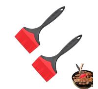 ChAusa 2 Pièces Pinceau à Badigeonner Extra Large en Silicone, 10cm Largeur Pinceau Cuisine Silicone,Pinceau Patisserie, Pinceau à Huile Résistant à la Chaleur pour Cuire,Griller (Rouge)