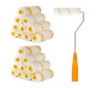 ChAusa 20Pcs Rouleaux à Peinture, Mini Rouleau à Peinture avec Poignées en Caoutchouc, 10cm Ensemble de Rouleaux à Peinture, Convient pour Décoration Murale Darchitecture et Fournitures de Peinture