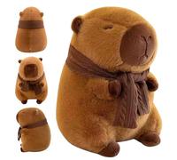 ChAusa 25 cm Kawaii Capibara Peluche, Capibara Peluche Pequeño Marrón with Scarf, Réaliste et Intéressant Suave Simulación Capybara, Para Niños y Niñas y Cojín agradables Juguetes