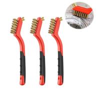 ChAusa 3 Pièces Mini Brosse Metallique, Brosse Laiton avec Manche en Bois, Brosse Métallique a Main, Petite Mini Brosse de Nettoyage de Fil pour Évier, Soudure, Nettoyer Four, Rouille