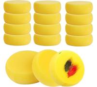 ChAusa 30 Pièces Ronde Peinture Éponge, Jaune Artisanat Artiste Éponges Argile Aquarelles Éponges pour Éponge d'art D'Aquarelle Poterie Peinture,Faire la Vaisselle,Se Maquiller,Polissage