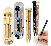 ChAusa 4 Pièces Kawaii Cartoon Cat Gel Pen Couple Stylo Forme D'Animal De