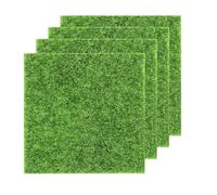ChAusa 4 Pièces Mini Simulation Gazons 15x15cm Tapis De Pelouse Verte Artificielle,Carré Verte Gazon,Tapis d'herbe Miniature,Artificiel Miniature Herbe pour Micro Paysage Jardin Décoration