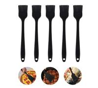 ChAusa 5 Pièces Pinceau Cuisine Silicone 21 * 3.5 cm Pinceau à Pâtisserie,Pinceau Patisserie Silicone,Pinceau de Cuisine,Pinceau Patissier Silicone pour Cuisiner,Barbecue,Gâteaux,Cuisson(Noir)