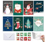 ChAusa 8 Cartes de Vœux de Noël Comprend 8 Motifs Différents Carte de noel, Mignonnes Carte noel Avec Enveloppe, Mini Enveloppe, pour les Vacances D'hiver, Cadeau de Nouvel an