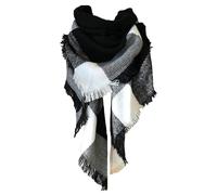 ChAusa Chaud Echarpes Femme, Echarpe Triangle Femme, Echarpe de Couverture à Carreaux, Imitation Chaud Automne Hiver Grand Plaid Tissu Glands Foulard, pour Grand-mère Mère Petite Amie en Hiver