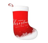 Chausette De Noel Joyeux Noël Flocons Neige Rouges, Grande Chaussette De Noël Décorations De Cheminée pour Sapin