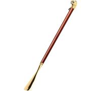 Chausse-Pied à Longue Poignée pour Les Personnes âgées, Haut De Gamme De Luxe en Forme De Tête De Lion, Aide à La Chaussure De Ménage à Poignée Longue Et Courte, Sa, Gold, 58 * 3.5cm