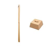 Chausse Pied Chausse-pied en bois de noyer/hêtre, manche allongé, sans pliage, chausse-pied en bois entier Shoe Horn(Natural)