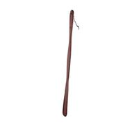 Chausse Pied Chausse-pied en bois marron foncé avec poignée allongée de 75 cm, design perforé et cordon Shoe Horn