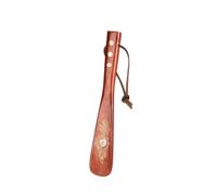 Chausse Pied Cuillère à chaussures en bois de luxe léger à motif de fleurs de prunier de 22 cm, design perforé avec corde Shoe Horn