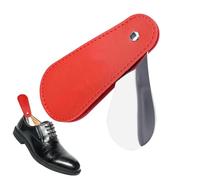 Chausse-pied de voyage - Cuillère à chaussures compacte en acier inoxydable, chausse-pied enveloppé de cuir | Outil pratique pour chaussures facile à porter, cuillère à chaussures facile à porter pour