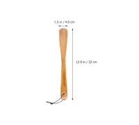 Chausse-pied en Bois 32cm, Manche Droit Simple pour Bureau et Voyage | Léger et Portable, Réduit la Flexion, Usage Familial, Couleur Marron, Aide Pratique pour Chaussures