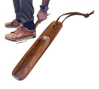 Chausse-pied en bois à poignée courte - Portable - Marron - Outil d'aide aux chaussures pour la maison, les voyages, la vie quotidienne, le camping