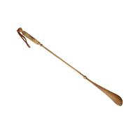 Chausse-pied en laiton à long manche - Autoportant, base stable, double usage pour accrocher et poser facilement, idéal pour la décoration de la maison et l'assistance aux personnes âgées