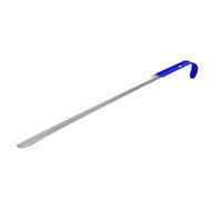 Chausse-pied Long en Acier Inoxydable, Poignée Plastique Bleue, Crochet | Design Extra Long, Embout Guide Talon Protecteur, Aide à L’habillage des Baskets et Bottes sans Se Pencher