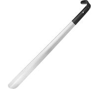 Chausse-pied long en métal, pas facile à déformer, poignée en caoutchouc, polissage complet, sans endommager les chaussures, 42 cm de long (blanc)