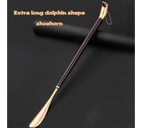 Chausse-Pied Long Poignée pour Les Hommes Seniors Luxe Or Et Argent Dauphin Extra Long Chausse-Pied, Hôtel Alliage D’Aluminium Homme Paresseux Chaussure Aide, Facile À, Gold, 60 * 6cm