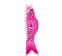 Chaussette À Vent Carpe Koi Nobori Style Japonais Chaussette À Vent Colorée Koinobori Poisson Anime Carpe Le Cerf-volant Drapeaux Drapeau Décoration Suspendue(Pink,70cm)